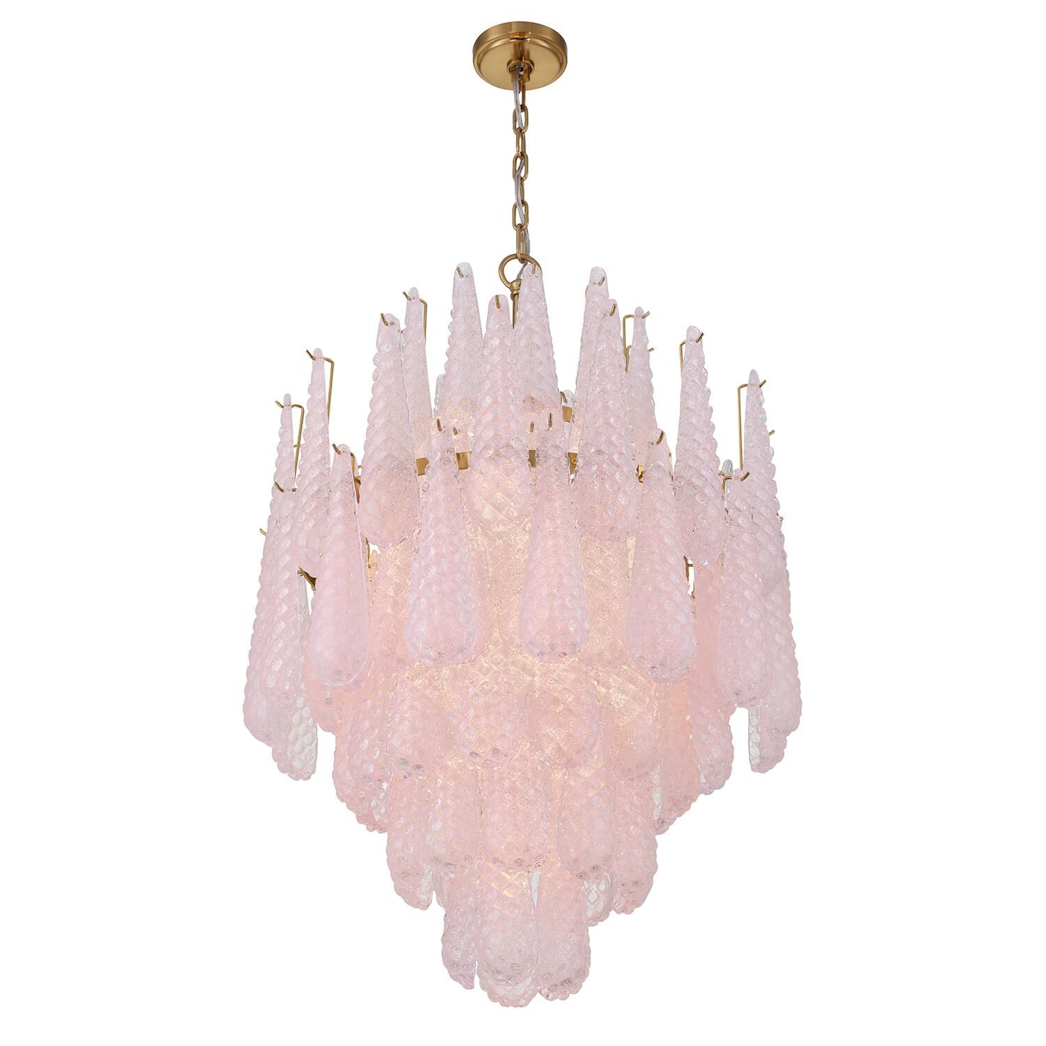 Shown in Aged Brass finish and Sand Blush glass